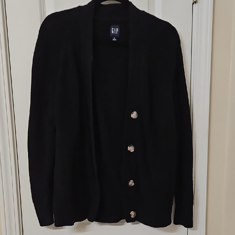 GAP Classic Black Button-Up Cardigan
